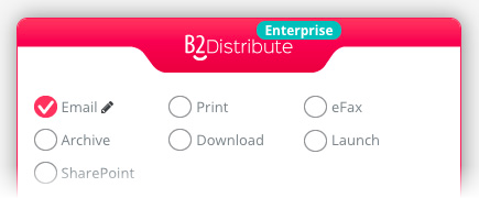 B2Distribute UI screenshot