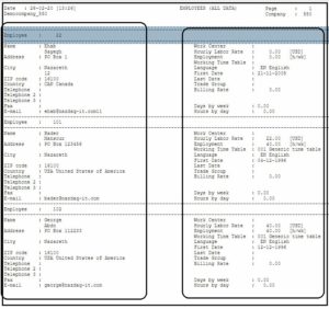 Example for Reports with data in rows, instead of columns